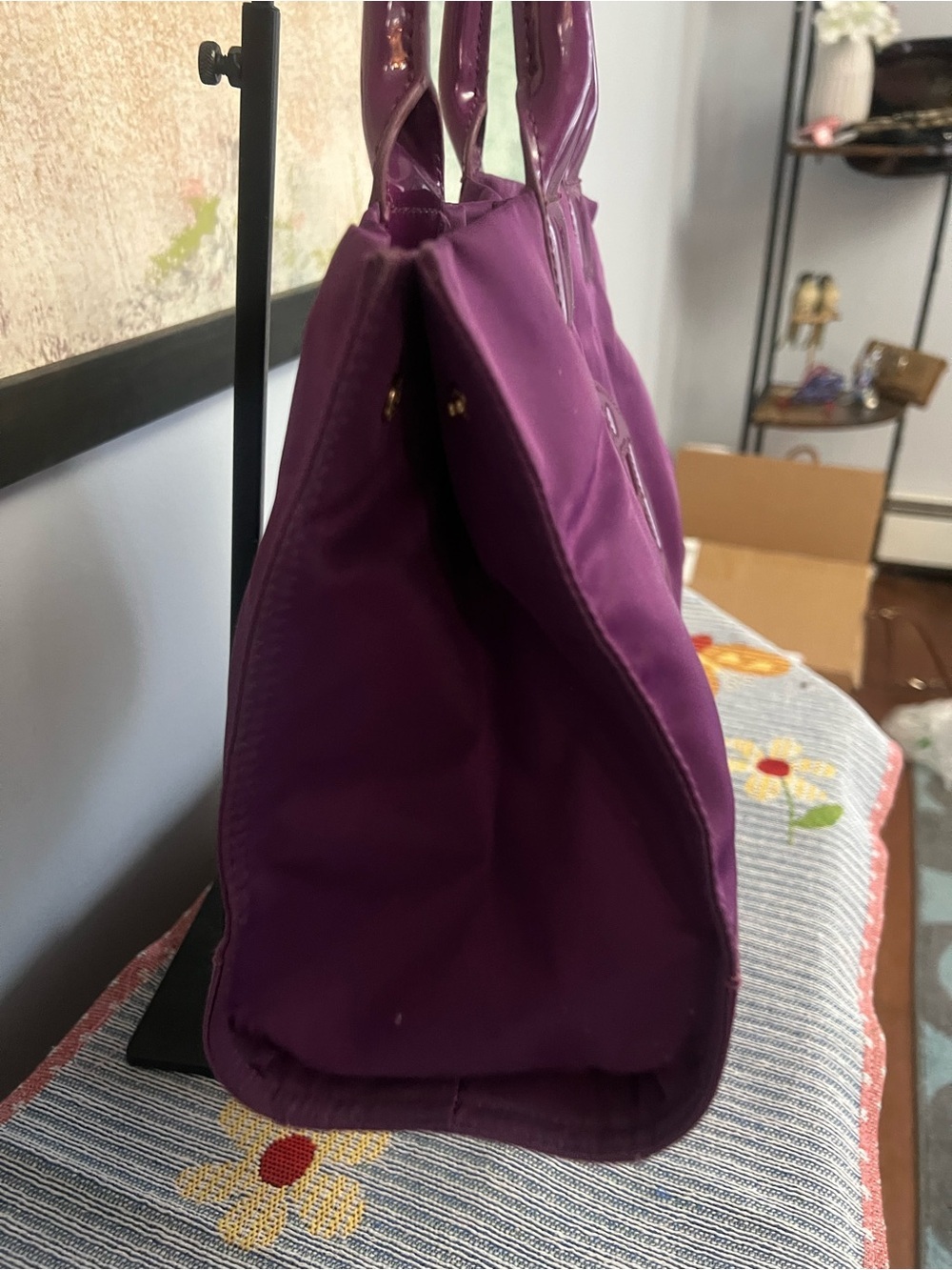 Tory Burch Mini Ella Purple Satchel Bag - Picture 6 of 10